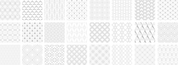 collection of art deco seamless ornamental vector image