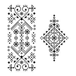 minimal icelandic inspired tribal line art vector image