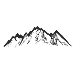 mountains set hand drawn rocky peaks vector image