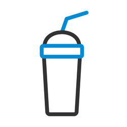 disposable soda cup and flexible stick icon vector image