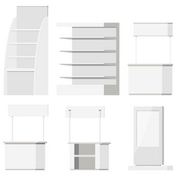 promotional rack set - front and back view vector image