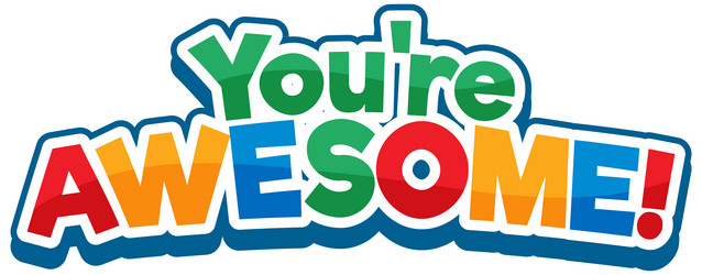 you are awesome font cartoon text vector image