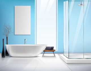 realistic bathroom interior design vector image