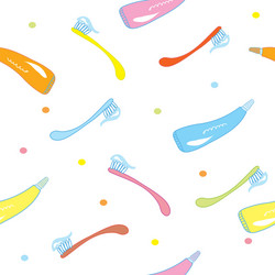 tooth care seamless funny pattern vector image