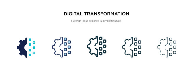 Digital transformation icon in different style vector