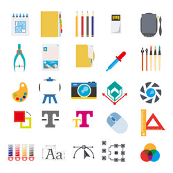 toolkit for art creation program isolated icons vector image