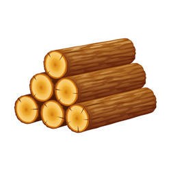 pile of logs stack trunks cutted trees vector image