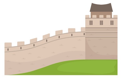 great chinese wall ancient asian architecture vector image