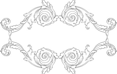 Retro baroque decorations element vector