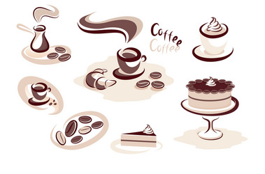 Coffee collection vector