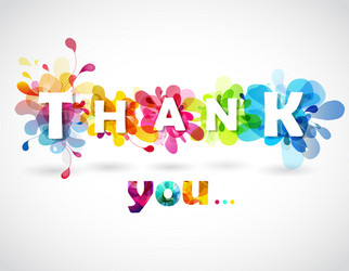 thank you quotation with colorful abstract vector image