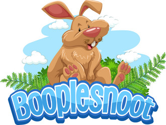 A rabbit cartoon character with booplesnoot font vector