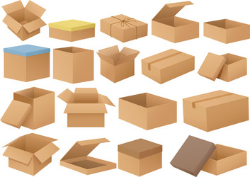 cardboard boxes vector image