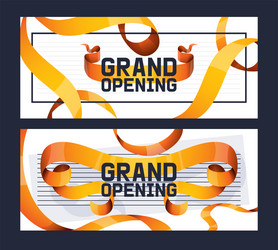 Grand opening shop store advertisement set vector