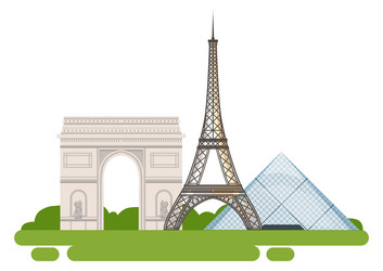 french tour landmark icon european travel symbol vector image