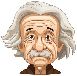 albert einstein cartoon portrait vector image