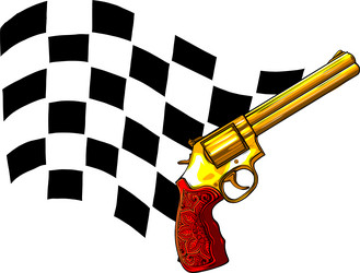 gun revolver handgun six shooter pistol vector image