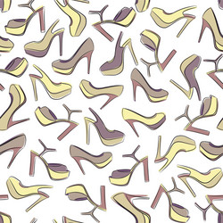 seamless shoe pattern vector image