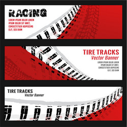 tire track banners vector image