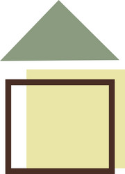 Small green house icon on white background vector