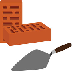 brick and spatula vector image