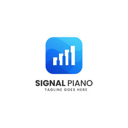 logo signal piano gradient colorful style vector image