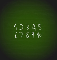 Chalk hand drawing numbers design vector