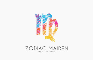 zodiac maiden logo design symbol vector image