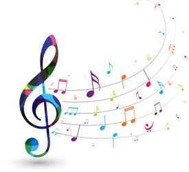 colorful music notes vector image