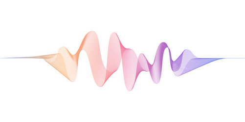 abstract flowing wavy lines with rainbow gradient vector image