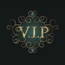 Vip symbol in scroll frame vector