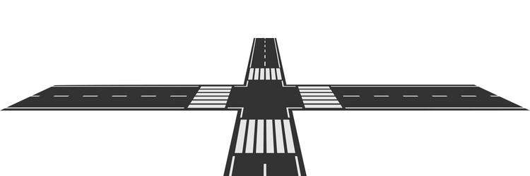 crossroads featuring pedestrian crossings dividing vector image