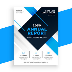 abstract blue annual report business brochure vector image