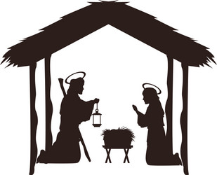 christmas christian scene with baby jesus vector image