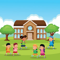 back to school kids cartoons vector image