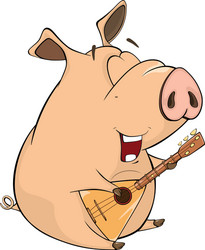 Pig-musician cartoon vector