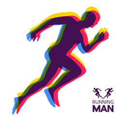 silhouette of a running man design for sport vector image