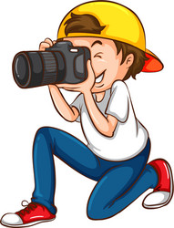 a simple sketch of photographer vector image