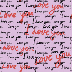 seamless pattern text i love you hand written vector