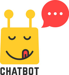 Gourmet yellow chatbot icon vector