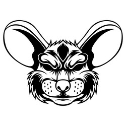 mouse head black and white drawing mascot vector image