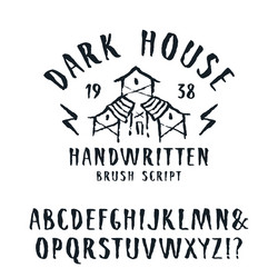 handwritten brush font in horror style vector image