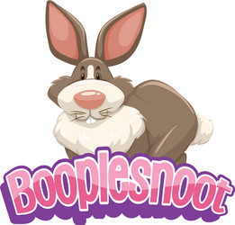 booplesnoot font design with a cute rabbit vector image