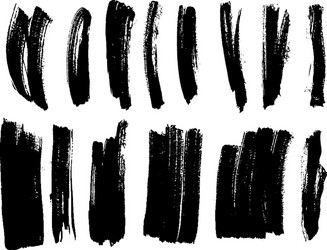 Detail brush paint stroke collection vector