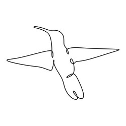 bird continuous line drawing minimalist design vector image