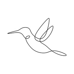 bird continuous line drawing minimalist design vector image