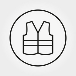 Safety vest icon editable thin line vector