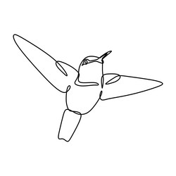 bird one line drawing continuous lineart vector image