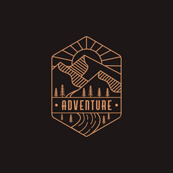 landscape outdoor adventure logo vector image