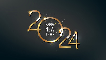 2024 happy new year greeting card template vector image